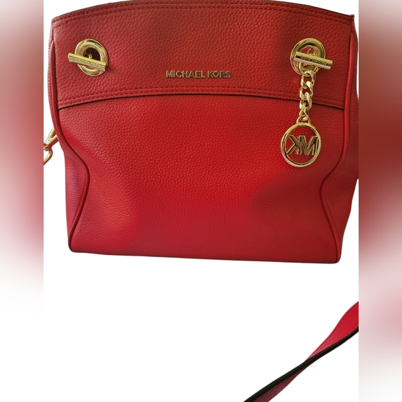 Michael Kors Red Leather Shoulder Bag Cross Body - Picture 4 of 6